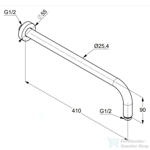 Kludi A-QA zuhanykar 400 mm, matt fehér 6651453-00