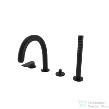   Bugnatese SIMPLE Peremre szerelhető, 4 üléses kádcsaptelep, fekete színben 6655NE