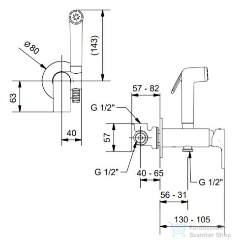 Bugnatese SIMPLE falsík alatti bidé szett belső egységgel,biztonsági szeleppel,matt fehér 6693SBI