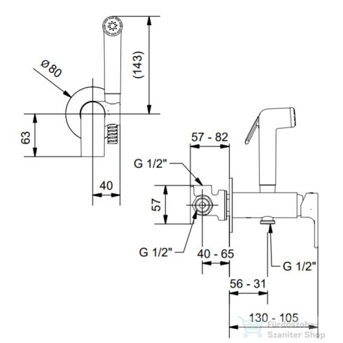 Bugnatese SIMPLE falsík alatti bidé szett belső egységgel,pasztell zöld 6693VP