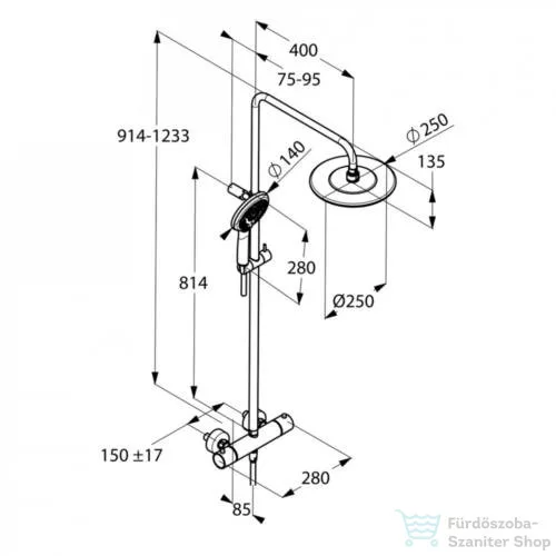 Kludi Freshline Thermostat Dual shower system 6709205-00