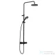 Kludi DIVE S termosztátos zuhanyrendszer 20 cm-es fejzuhannyal,zuhanyszettel, matt fekete 6807939-00