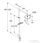 Kludi DIVE DSS zuhanyrendszer 20 cm-es fejzuhannyal,zuhanyszettel,csaptelep nélkül,króm 6808005-00