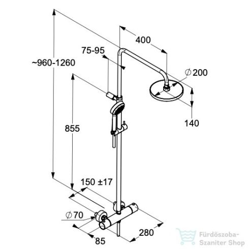 Kludi Logo Thermostat Dual shower system 6809505-00