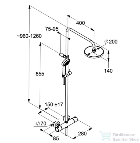 Kludi Logo Thermostat Dual shower system 6809505-00