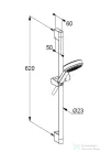 Kludi DIVE S rudas zuhanyszett (60 cm) 1 funkciós kézi zuhannyal,króm 6861005-00