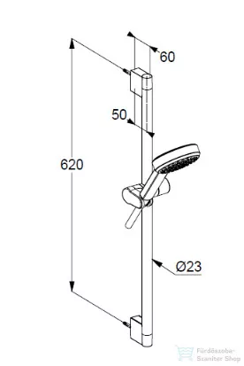 Kludi DIVE S rudas zuhanyszett (60 cm) 1 funkciós kézi zuhannyal,króm 6861005-00