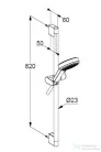 Kludi DIVE S rudas zuhanyszett (60 cm) 3 funkciós kézi zuhannyal,króm 6863005-00