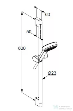 Kludi DIVE S rudas zuhanyszett (60 cm) 3 funkciós kézi zuhannyal,króm 6863005-00