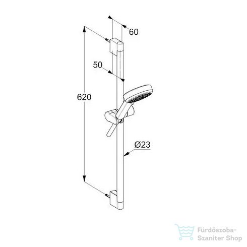 Kludi DIVE S rudas zuhanyszett (60 cm) 3 funkciós kézi zuhannyal, matt fekete 6863039-00