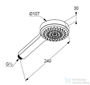 Kludi DIVE S 1S 1 funkciós kézizuhany,króm 6881005-00