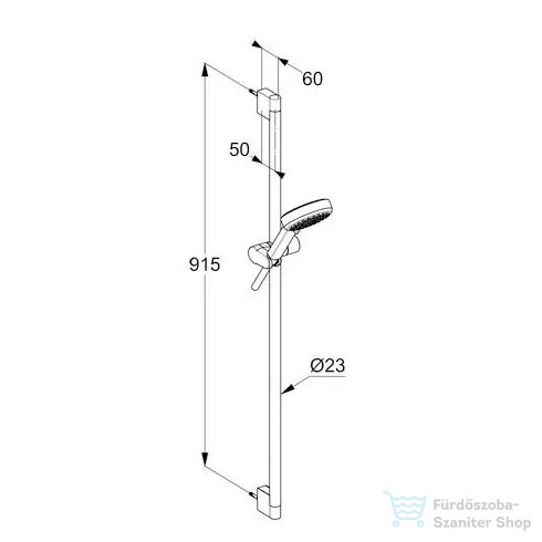 Kludi DIVE S rudas zuhanyszett (90 cm) 3 funkciós kézi zuhannyal, matt fekete 6893039-00