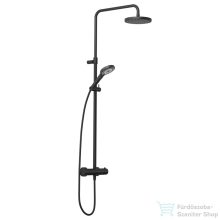   Kludi DIVE X termosztátos zuhanyrendszer 20 cm-es fejzuhannyal, zuhanyszettel, matt fekete 6907939-00