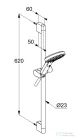 Kludi DIVE X rudas zuhanyszett (60 cm) 1 funkciós kézi zuhannyal,króm 6961005-00