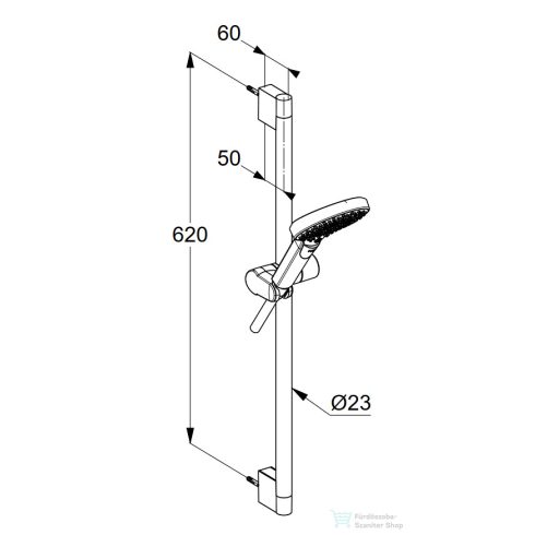 Kludi DIVE X rudas zuhanyszett (60 cm) 3 funkciós kézi zuhannyal,króm 6963005-00