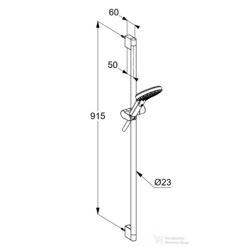 Kludi DIVE X rudas zuhanyszett (90 cm) 1 funkciós kézi zuhannyal,króm 6991005-00