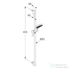 Kludi DIVE X rudas zuhanyszett (90 cm) 3 funkciós kézi zuhannyal, matt fekete 6993039-00