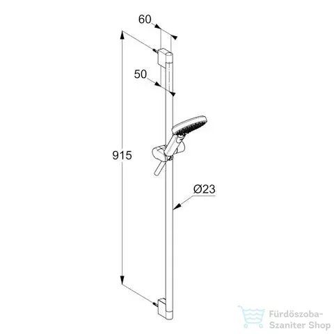 Kludi DIVE X rudas zuhanyszett (90 cm) 3 funkciós kézi zuhannyal, matt fekete 6993039-00