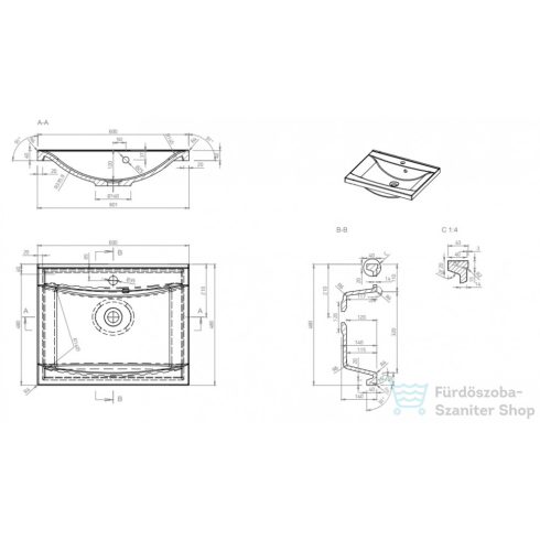 Marmy CLAUDIA 60x48 öntött márvány mosdó