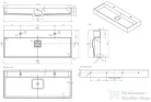 Marmy MYKONOS 120x49 öntött márvány mosdó 2 csaplyuk