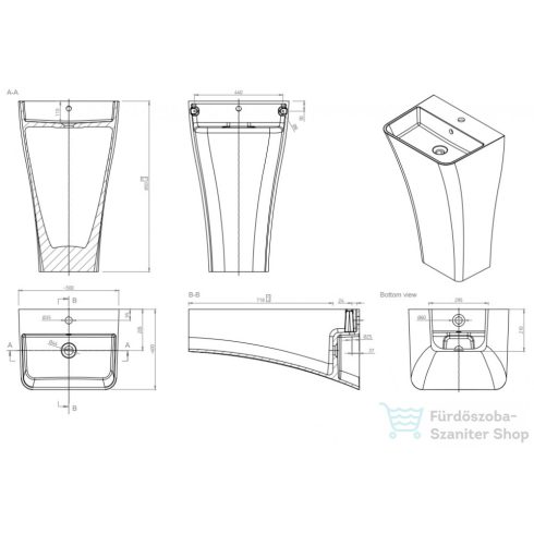 Marmy ICON 50x40 öntött márvány mosdó