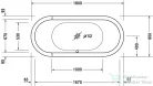 Duravit Starck 180x80 ovális fürdőkád, beépíthető változat, két háttámlával 700009000000000 ( 700009 )