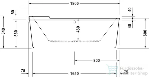 Duravit Starck szabadon álló fürdőkád, két háttámlával, akril előlappal és állvánnyal 700010000000000 ( 700010 )
