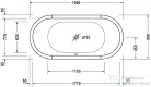 Duravit Starck 190x90 ovális fürdőkád, beépíthető változat, két háttámlával 700011000000000 ( 700011 )