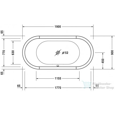 Duravit Starck szabadon álló fürdőkád, két háttámlával, akril előlappal és állvánnyal 700012000000000 ( 700012 )