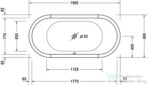 Duravit Starck szabadon álló fürdőkád, két háttámlával, akril előlappal és állvánnyal 700012000000000 ( 700012 )