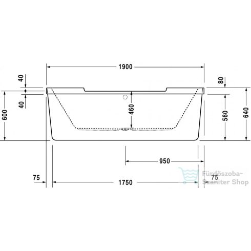 Duravit Starck szabadon álló fürdőkád, két háttámlával, akril előlappal és állvánnyal 700012000000000 ( 700012 )