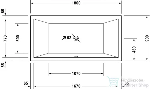 Duravit Starck 180x90 beépíthető fürdőkád 700052000000000 ( 700052 )