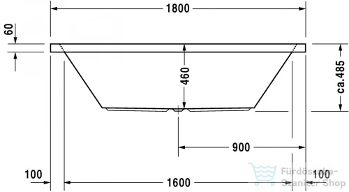 Duravit Starck 180x90 beépíthető fürdőkád 700052000000000 ( 700052 )