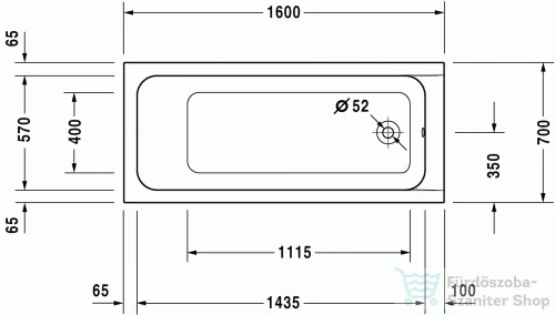 Duravit D-Code 160x70 egyenes kád 700096000000000 ( 700096 )