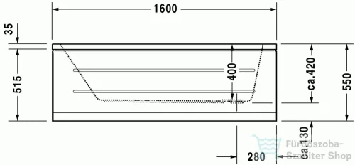 Duravit D-Code 160x70 egyenes kád 700096000000000 ( 700096 )