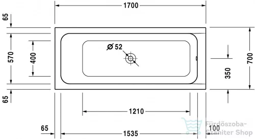 Duravit D-Code 170x70 szögletes kád 700097000000000 ( 700097 )