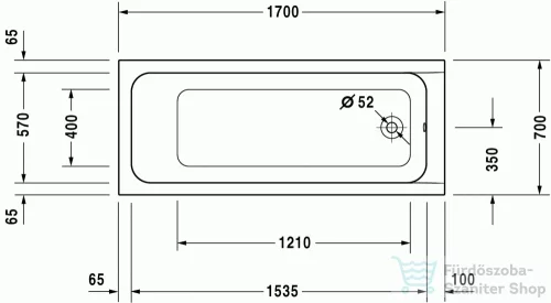 Duravit D-Code 170x70 egyenes kád 700098000000000 ( 700098 )