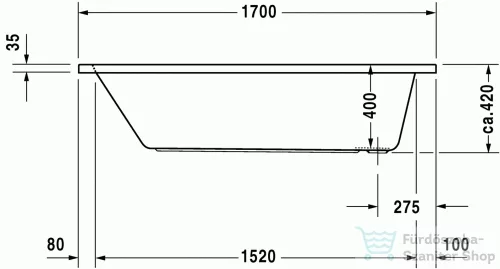 Duravit D-Code 170x70 egyenes kád 700098000000000 ( 700098 )