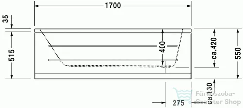 Duravit D-Code 170x70 egyenes kád 700098000000000 ( 700098 )