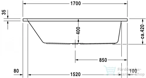 Duravit D-Code 170x75 szögletes kád 700099000000000 ( 700099 )