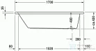 Duravit D-Code 170x75 egyenes kád 700100000000000 ( 700100 )