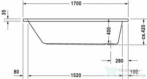Duravit D-Code 170x75 egyenes kád 700100000000000 ( 700100 )