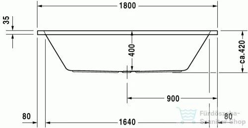 Duravit D-Code 180x80 szögletes kád 700101000000000 ( 700101 )