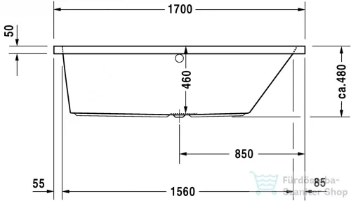 Duravit Vero 170x70 beépíthető fürdőkád 700132000000000 ( 700132 )