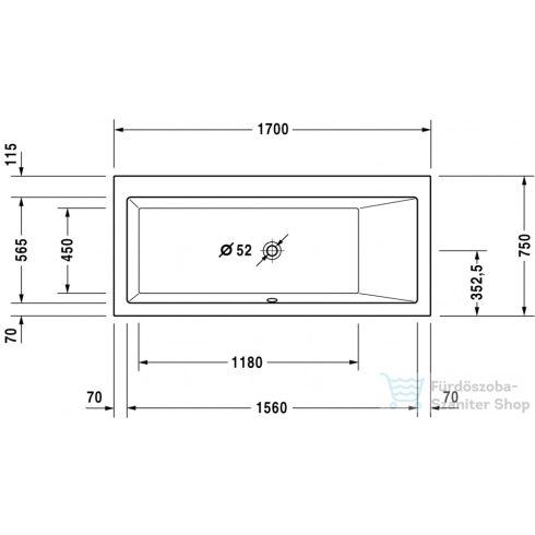 Duravit Vero 170x75 beépíthető fürdőkád 700134000000000 ( 700134 )