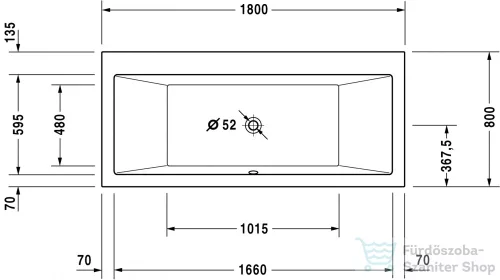 Duravit Vero 180x80 beépíthető fürdőkád 700135000000000 ( 700135 )