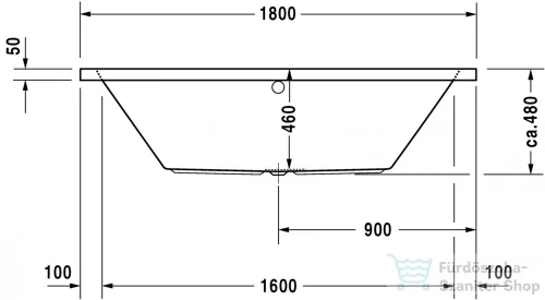 Duravit Vero 180x80 beépíthető fürdőkád 700135000000000 ( 700135 )