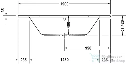 Duravit D-Code 190x90 hatszögletű kád 700138000000000 ( 700138 )