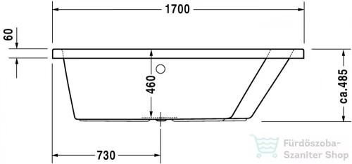 Duravit Paiova 170x130 beépíthető fürdőkád jobb oldali háttámlával 700215000000000 ( 700215 )