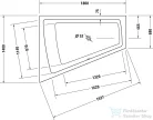 Duravit Paiova 180x140 beépíthető fürdőkád baloldali háttámlával 700216000000000 ( 700216 )